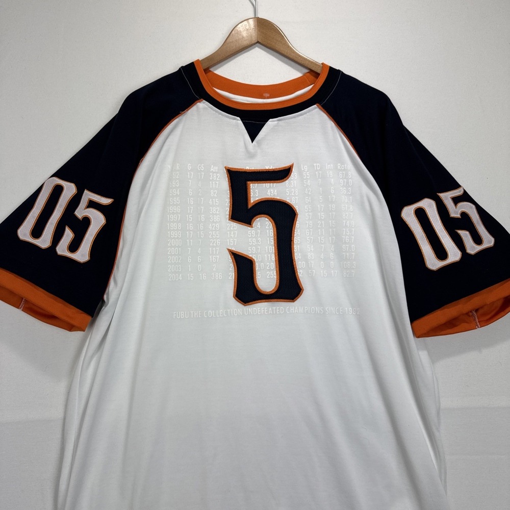 VTG FUBU 90s Denver Broncos Jersey 05 Sz XL White/ Orange Rare - Picture 7 of 12